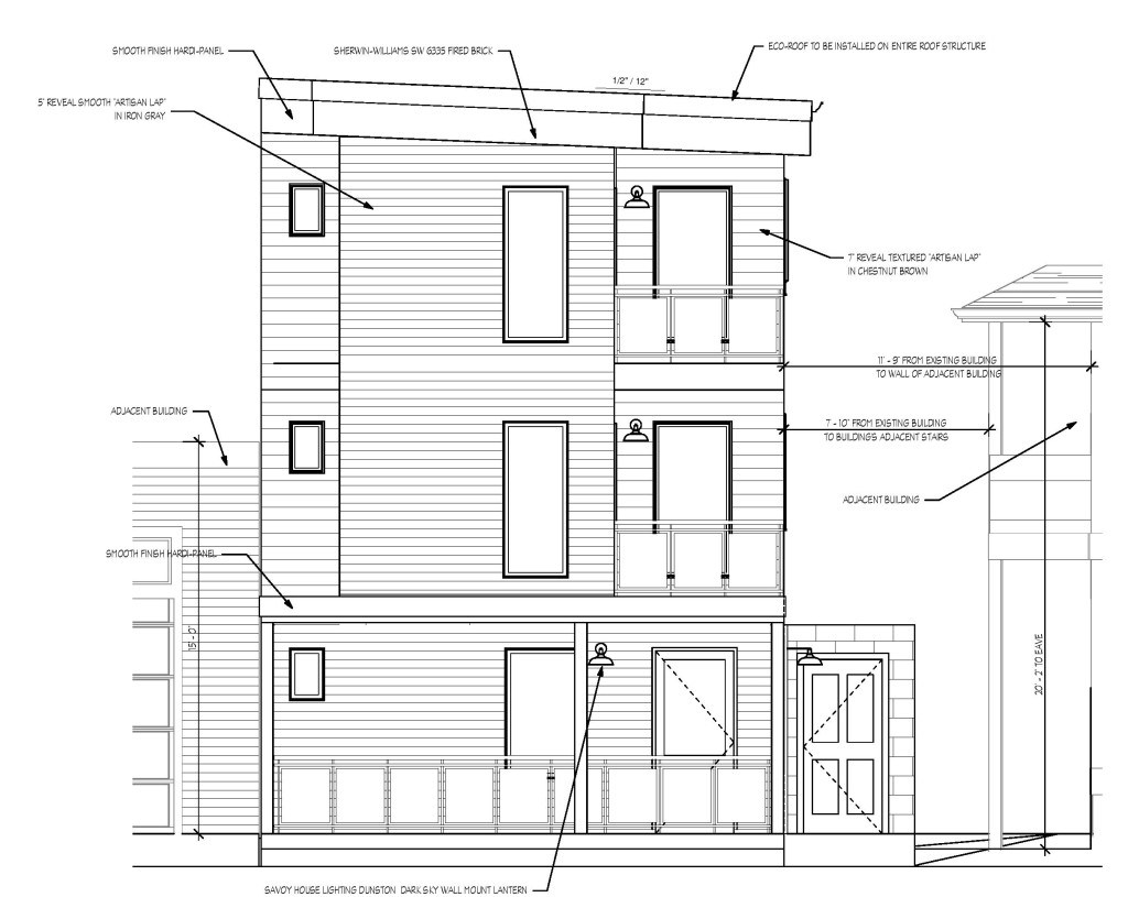 Drawing included with design application in city records